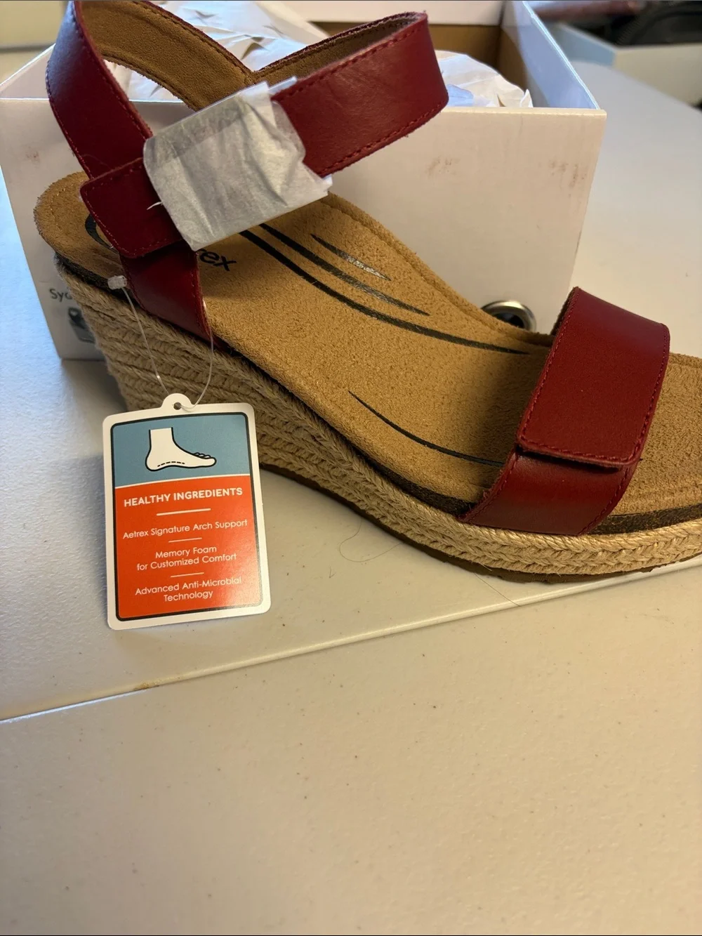Aetrex espadrille wedge